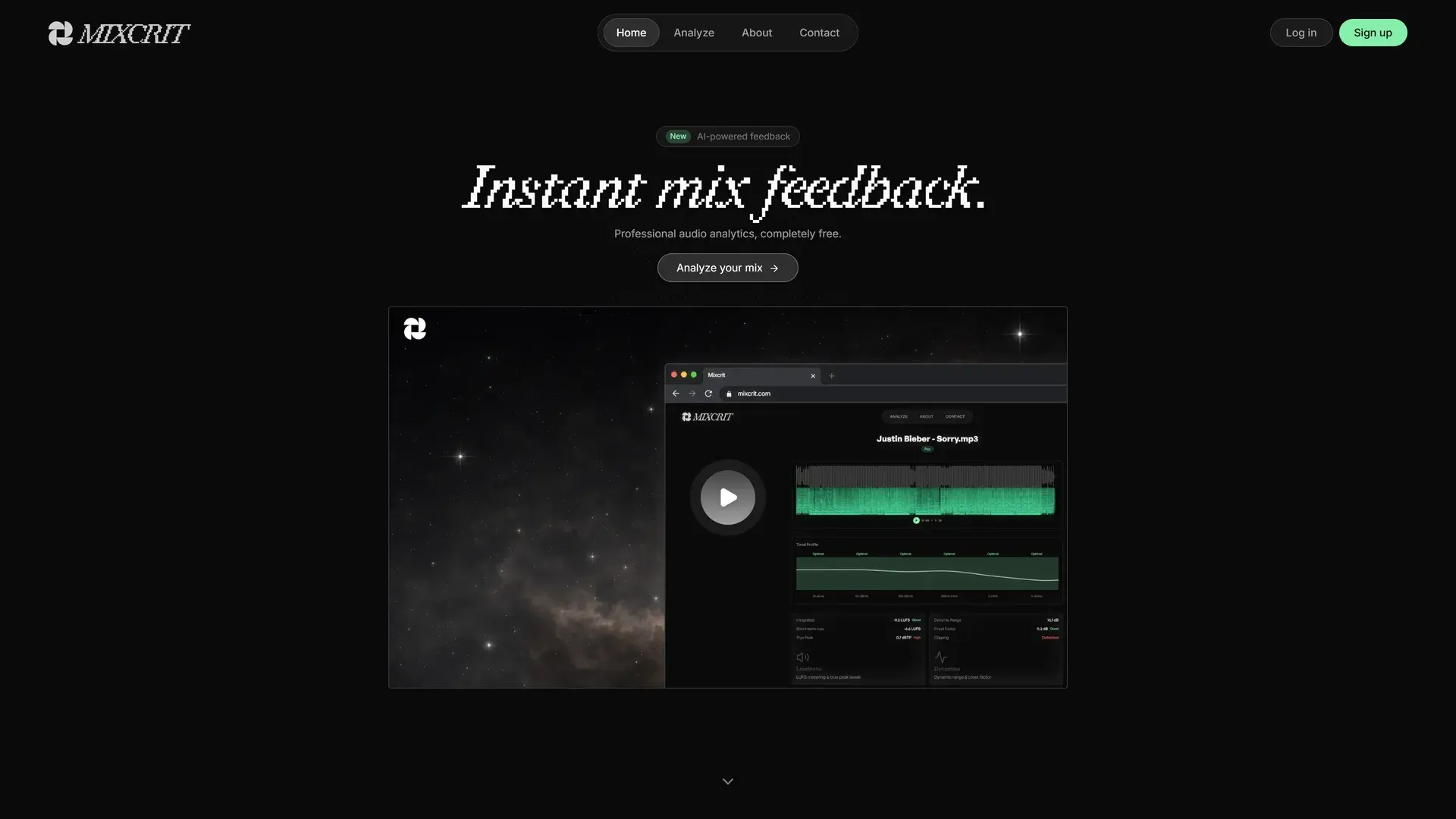MixCrit interface