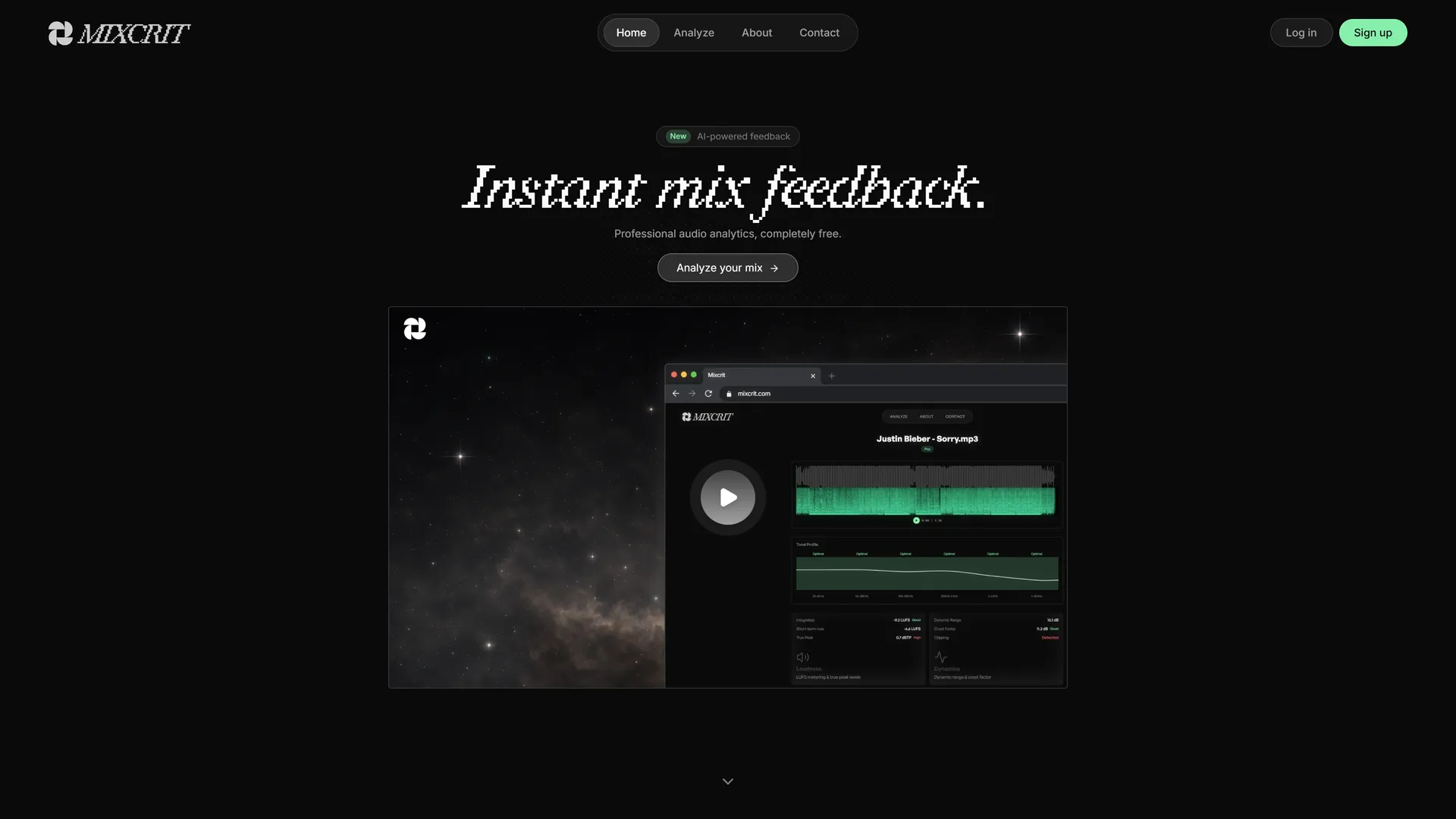 MixCrit interface